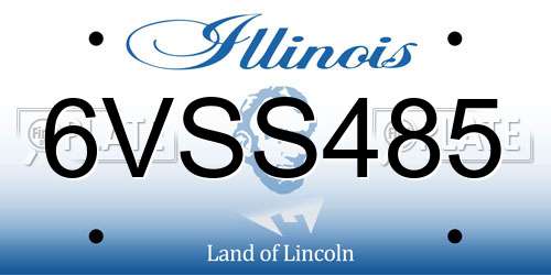 6VSS485 Illinois License Plate
