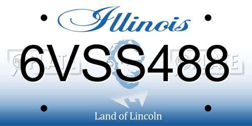 6VSS488 Illinois License Plate