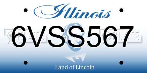 6VSS567 Illinois License Plate