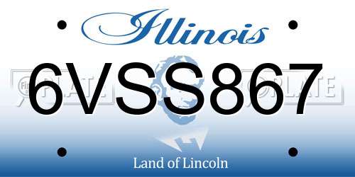 6VSS867 Illinois License Plate