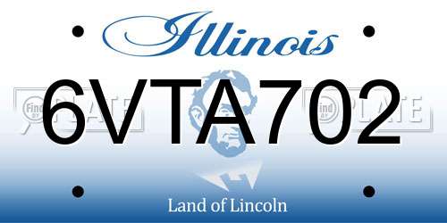 6VTA702 Illinois License Plate