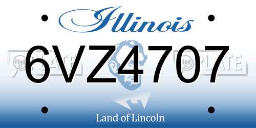6VZ4707 Illinois License Plate