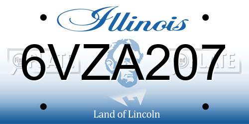 6VZA207 Illinois License Plate