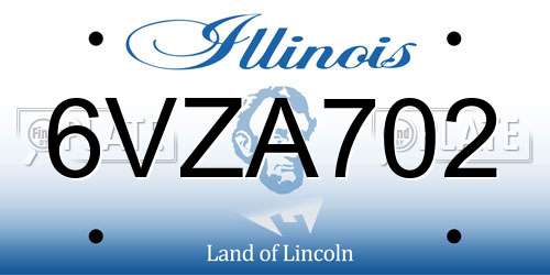 6VZA702 Illinois License Plate