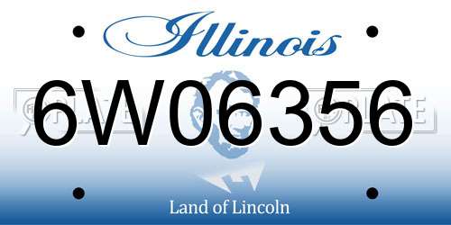 6W06356 Illinois License Plate