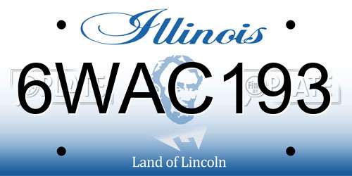 6WAC193 Illinois License Plate