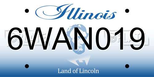 6WAN019 Illinois License Plate