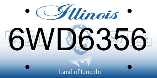 6WD6356 Illinois License Plate