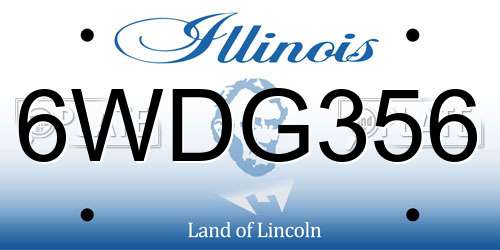 6WDG356 Illinois License Plate