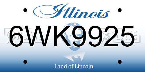 6WK9925 Illinois License Plate