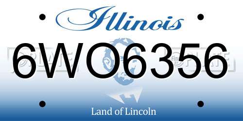 6WO6356 Illinois License Plate