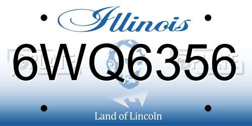 6WQ6356 Illinois License Plate