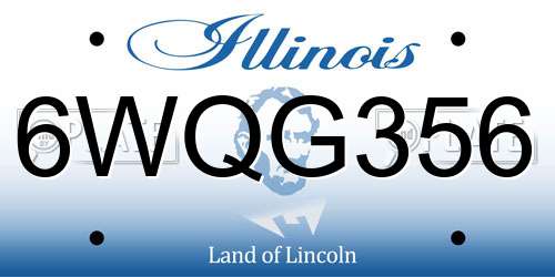 6WQG356 Illinois License Plate