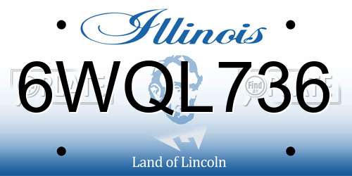 6WQL736 Illinois License Plate