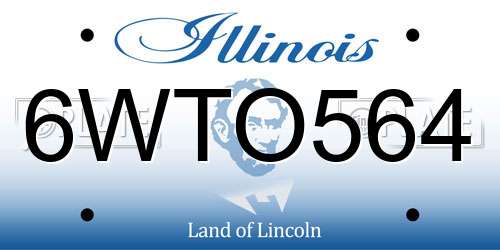 6WTO564 Illinois License Plate