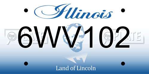 6WV102 Illinois License Plate