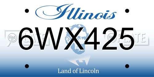 6WX425 Illinois License Plate