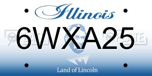 6WXA25 Illinois License Plate