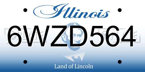 6WZD564 Illinois License Plate