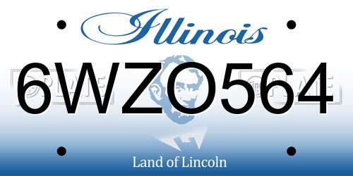 6WZO564 Illinois License Plate