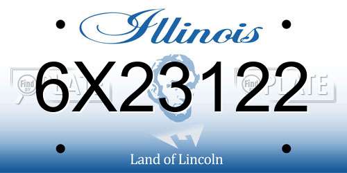6X23122 Illinois License Plate