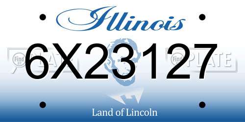 6X23127 Illinois License Plate