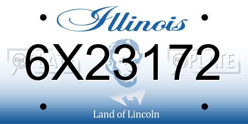 6X23172 Illinois License Plate