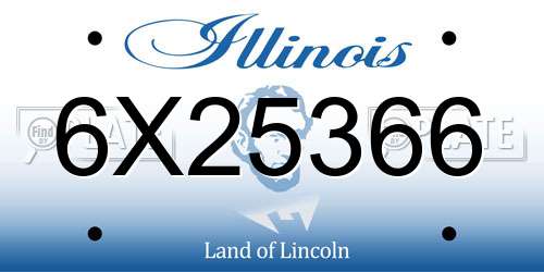 6X25366 Illinois License Plate