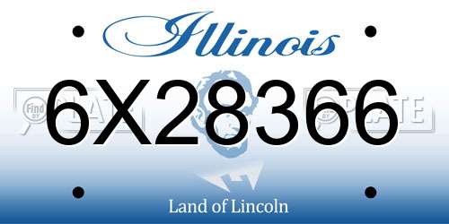 6X28366 Illinois License Plate