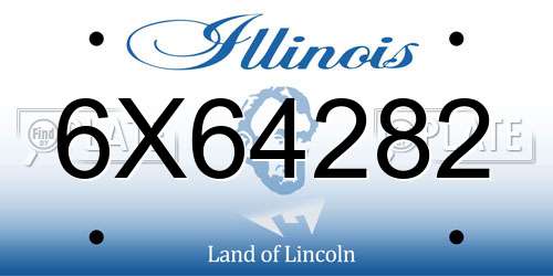 6X64282 Illinois License Plate
