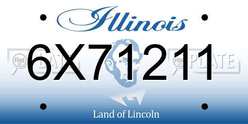 6X71211 Illinois License Plate