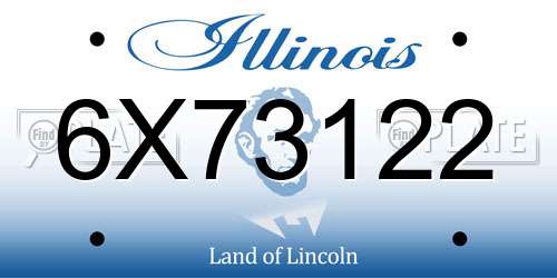6X73122 Illinois License Plate