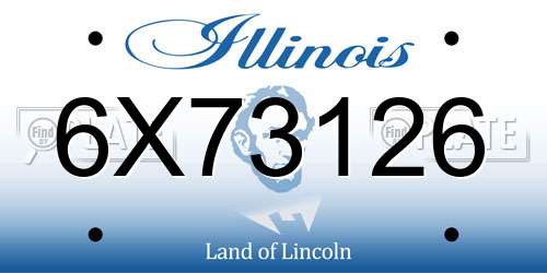 6X73126 Illinois License Plate