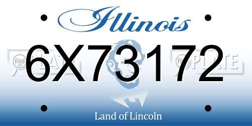 6X73172 Illinois License Plate