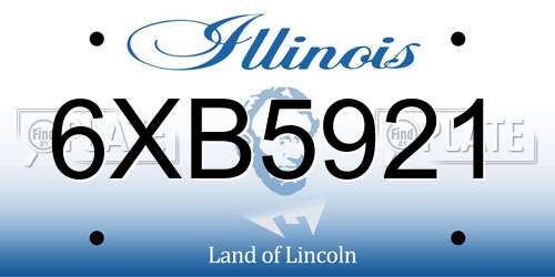 6XB5921 Illinois License Plate