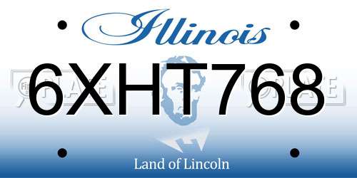 6XHT768 Illinois License Plate