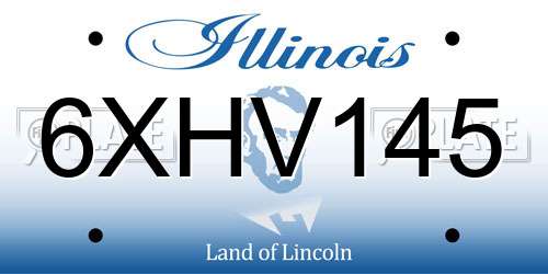 6XHV145 Illinois License Plate