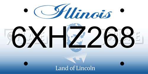 6XHZ268 Illinois License Plate