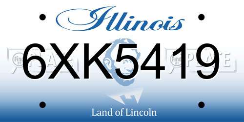 6XK5419 Illinois License Plate