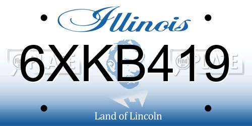 6XKB419 Illinois License Plate