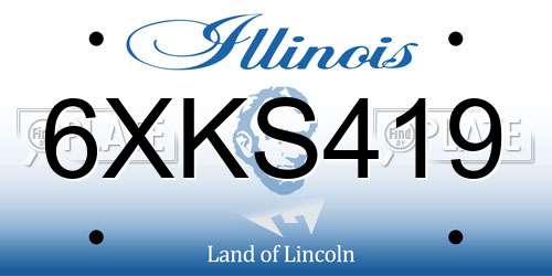 6XKS419 Illinois License Plate