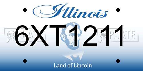 6XT1211 Illinois License Plate