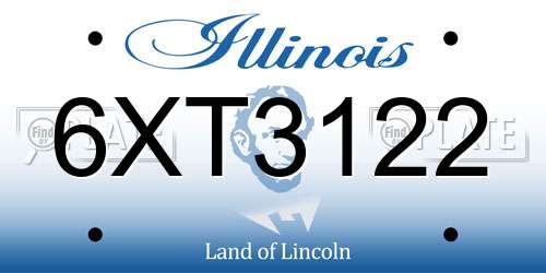 6XT3122 Illinois License Plate