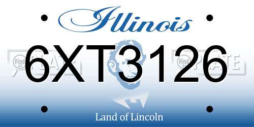6XT3126 Illinois License Plate