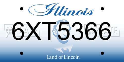 6XT5366 Illinois License Plate
