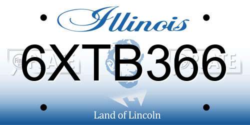 6XTB366 Illinois License Plate
