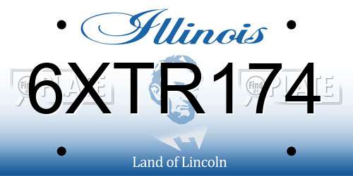 6XTR174 Illinois License Plate