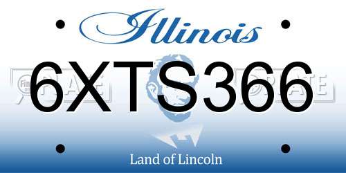 6XTS366 Illinois License Plate