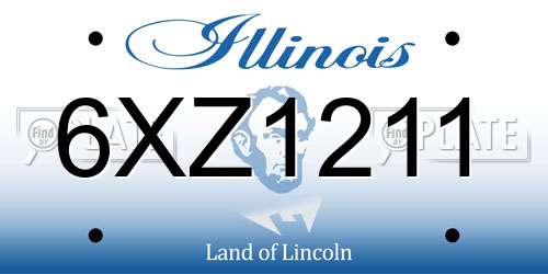 6XZ1211 Illinois License Plate