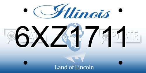 6XZ1711 Illinois License Plate